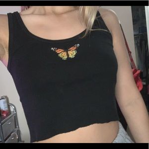 Brandy Melville Butterfly Crop Top